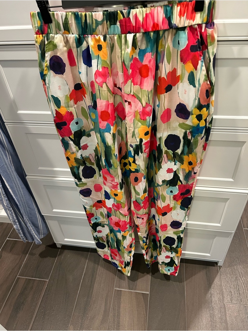 Floral Print Pull On Casual Pants